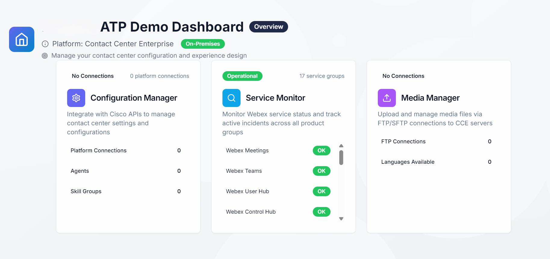 artemVox CXM Dashboard